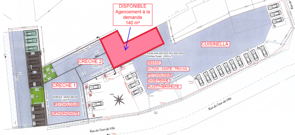 PLAN MASSE CELLULE A LOUER 140 M²